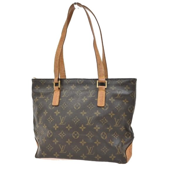 LOUIS VUITTON Cabas Piano Shoulder Bag Monogram Leather Brown M51148 37EF144 - Picture 1 of 16